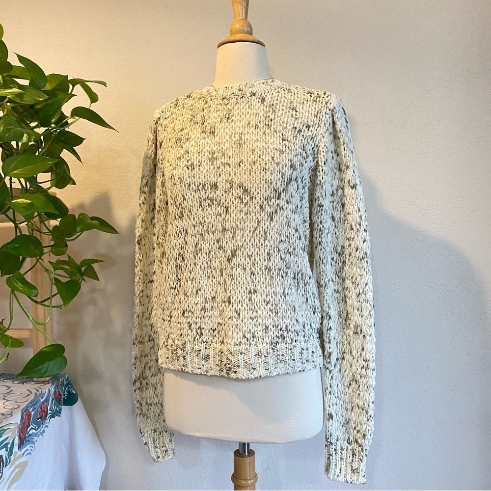 Calvin Klein structured knit sweater- marled cream white & grey